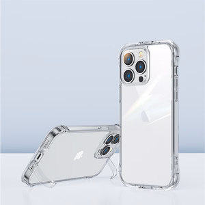Joyroom Defender serijos dėklas iPhone 14 Pro Max šarvuotas kablio dėklas su stovu skaidrus (JR-14H4)