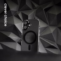 Crong Clear MAG Pro - iPhone 16 Pro MagSafe dėklas (juodas)