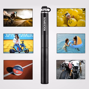 Rockbros JG-PB-004 lightweight bicycle pump with pressure gauge - black