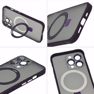 Dėklas telefonui su stovu MagSafe Iphone 12 Pro (m) - violetinis