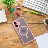 FULL MATTE MAG COVER dėklas telefonui, suderinamas su MagSafe, skirtas IPHONE 12 Pro Max šviesiai rožinė