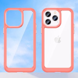 Outer Space dėklas iPhone 14 Pro kietas dangtelis su geliniu rėmeliu raudona