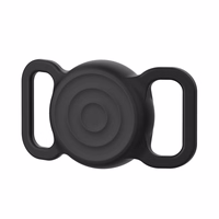 AirTag silikoninis vandeniui atsparus dėklas šuns ar katės antkakliui - juodas