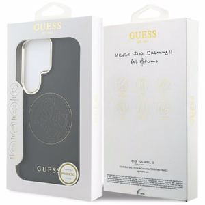 Guess dėklas Perforated Logo MagSafe skirtas Samsung Galaxy S26 Ultra juodas