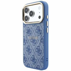 Guess Embossed 4G Classic MagSafe dėklas, skirtas iPhone 17 Pro / 18 Pro, mėlynas