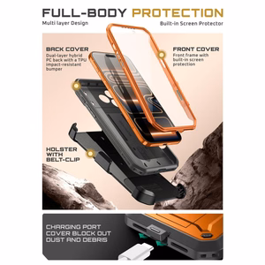 Supcase Unicorn Beetle Pro dėklas iPhone 17 Pro Max oranžinis