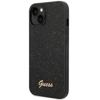 Guess Glitter Script dėklas telefonui iPhone 14 Plus - juodas