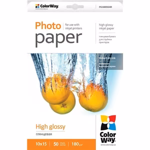 ColorWay – high-gloss photo paper, 180 g/m², 10 × 15 cm