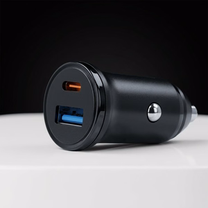 Blavec Automobilinis įkroviklis BS-01B-C Road - USB + Type C - QC 3.0 18W PD 20W su Type C to Type C cable (CCBS01BCR-UCB) juodas