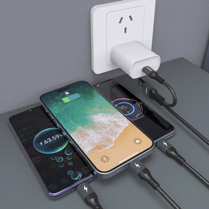 Dudao L3W USB-A/USB-C į Lightning/USB-C/MicroUSB 66W kabelis - juodas