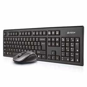 A4Tech 7100N desktop klaviatūra Pelė įskaityta Radijo dažnio belaidė QWERTY Anglų Juoda