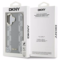 DKNY Languotas raštas magnetinis iPhone 16 dėklas - smėlinis