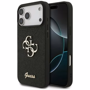 Guess Fixed Glitter Big 4G чехол для iPhone 17 Pro Max - чёрный