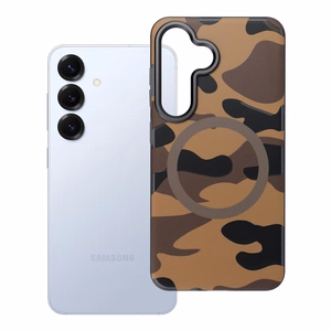 FORCELL F-PROTECT Lygiai su dviejų sluoksnių 4D technologija, militarinio kritimo testo suderinamas su MagSafe SAMSUNG S25 - desert kamufliažas