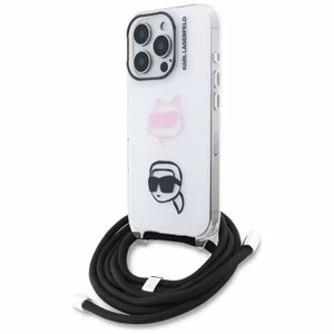 Чехол Karl Lagerfeld IML Crossbody Karl & Choupette Head для iPhone 16 Pro белый