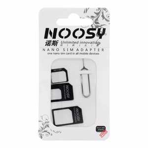 Adapterių rinkinys Nano SIM/Micro, Micro SIM ir Nano/SIM (NOOSY 3in1) juodas