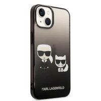 Karl Lagerfeld KLHCP14STGKCK iPhone 14 6,1 "kietas dėklas juodas / juodas Gradientinis Ikonik Karlas & Choupette