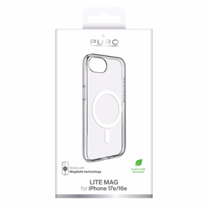Puro TPU+PC dėklas "LITE MAG" su magnetine iPhone 16E, permatomas