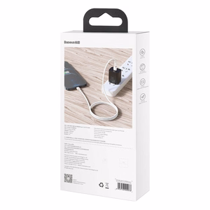 USB-C-Kabel zu Lightning Baseus Cafule, White, Power Delivery, 20W, 1m (balta)