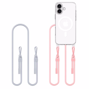 Dėklas TECH-PROTECT FLEXAIR CHAIN MAGSAFE IPHONE 16 pilkas & rožinis
