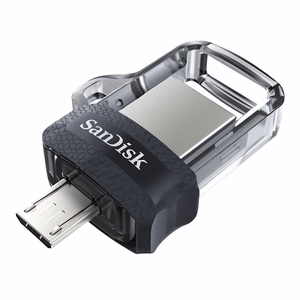 SanDisk 173384 USB atmintinė 32 GB USB Type-A / Micro-USB juoda, skaidri