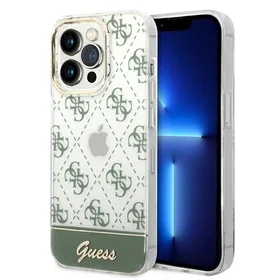 Guess 4G Pattern Script dėklas telefonui iPhone 14 Pro Max - chaki