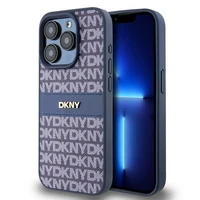 DKNY Odinis mono juosta ir metalinis logotipas dėklas telefonui iPhone 15 Pro - mėlynas