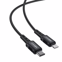 Acefast C4-01 Lightning - USB-C PD kabelis 30W 3A 480Mb/s 1.8m - juodas
