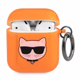 Karl Lagerfeld Choupette AirPods dėklas 1/2 - oranžus