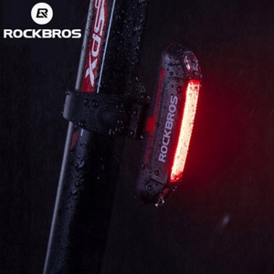 Rockbros A54BK galinis dviračio žibintas + Micro USB - USB-A laidas - juodas