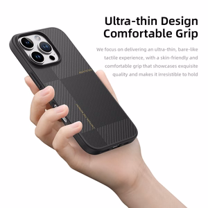 Rock Itin plonas Aramido pluošto Kevlar 600D dėklas Iphone 16 Pro juodas