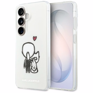 Karl Lagerfeld dėklas IML Karl ir Choupette MagSafe skirtas Samsung Galaxy S26 skaidrus