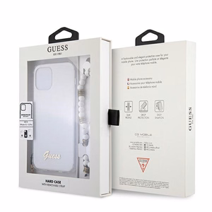 Guess GUHCP12MKPSWH iPhone 12/12 Pro 6.1" Skaidrus kietas dėklas Baltas perlas