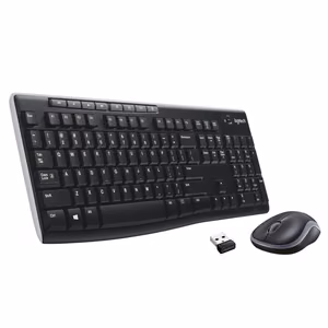 Belaidis QWERTY klaviatūros ir pelės rinkinys Logitech MK270, juodas