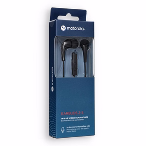 Wired earphones jack with mircophone 3,5mm MOTOROLA Ear Buds 2-S black