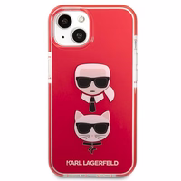 Karl Lagerfeld Karl & Choupette Head dėklas telefonui iPhone 13 mini - raudonas