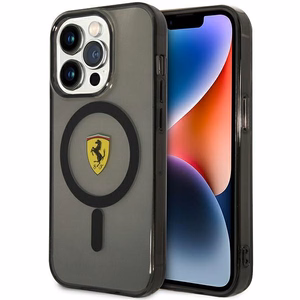 Ferrari FEHMP14LUKK iPhone 14 Pro 6.1" juodas/juodas kietas dėklas Translucent Magnetinis
