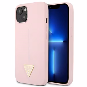 Guess GUHCP13SSLTGU iPhone 13 mini 5.4" violetinis kietas dėklas silikoninis trikampis