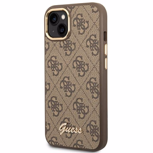 Guess GUHCP14MHG4SHW iPhone 14 Plus 6.7 "rudas/rudas kietas dėklas 4G Vintage Gold Logo