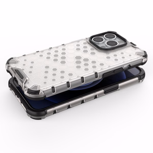 Honeycomb Case šarvu dangtelis su TPU buferiu iPhone 13 Pro skaidrus