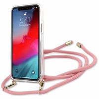 Guess Script Vintage iPhone 12 Pro Max 6.7" dėklas - rožinė