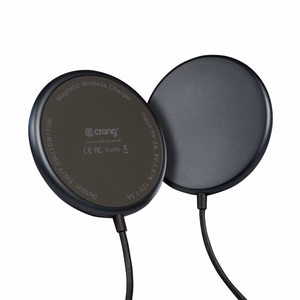 Crong MagSpot aliumininis 15 W magnetinis belaidis įkroviklis, suderinamas su MagSafe, grafito spalvos