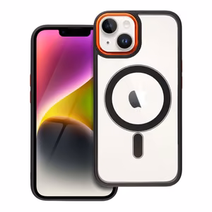 Чехол для iPhone 14 Color Edge Mag Cover совместимый с MagSafe чёрно-золотой