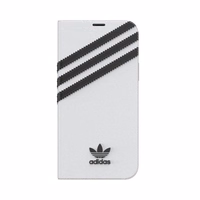 Adidas OR knyginis dėklas PU iPhone 12 / 12 Pro 6.1" - balta ir juoda
