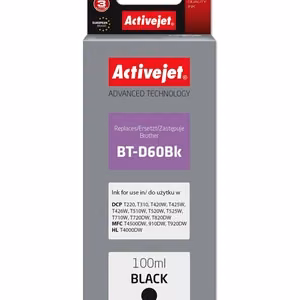 Activejet AB-D60BK – juodo rašalo buteliukas, pakeičia Brother BT-D60BK, 100 ml, Supreme