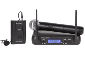 WR-358LD 2 kanalų VHF belaidžių mikrofonų komplektas, rankinis ir prisegamas mikrofonai