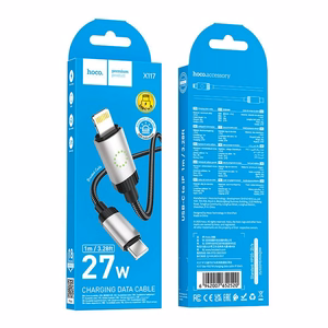 Kabelis (m) USB-C į Lightning Hoco PD 27W 1 m X117 - juodas (m)
