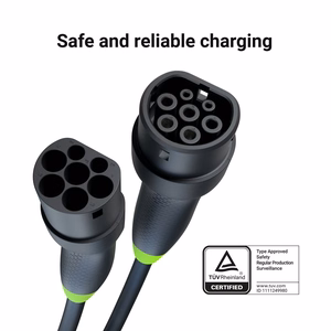 Green Cell EVKABGC04 elektromobilių įkrovimo kabelis Juoda Type 1 Type 2 3 7 m