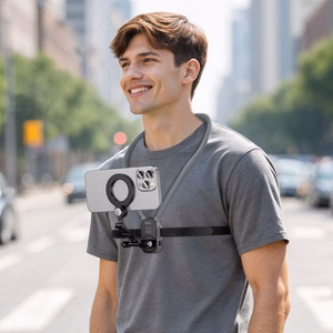 Neck magnetic phone holder Hoco K31 juodas pilkas