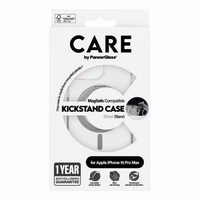 CARE by PanzerGlass dėklas telefonui su stovu MagSafe iPhone 15 Pro Max - sidabrinis
